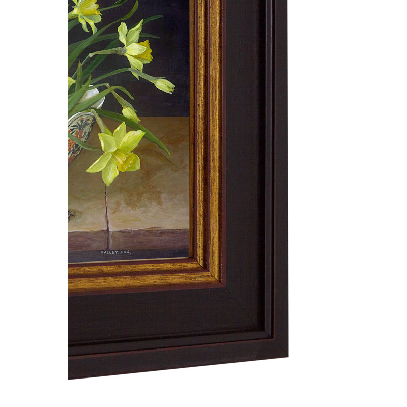 Daffodils In China Vase - Single Picture Frame Print on Canvas