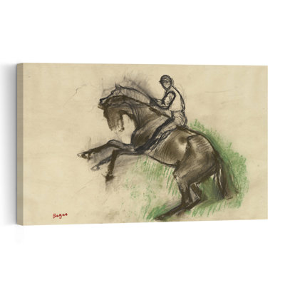 Jockey On A Rearing Horse, 1890S Abstract Contemporary Horse Animal Wall Art Print