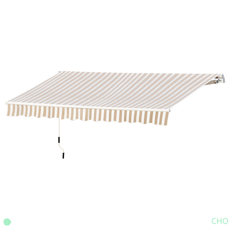 Auvent de patio rétractable avec abat-jour avec poignée à manivelle, tissu résistant à l'eau et aux rayons UV 280G / m² et cadre en aluminium pour terrasse, balcon, cour
