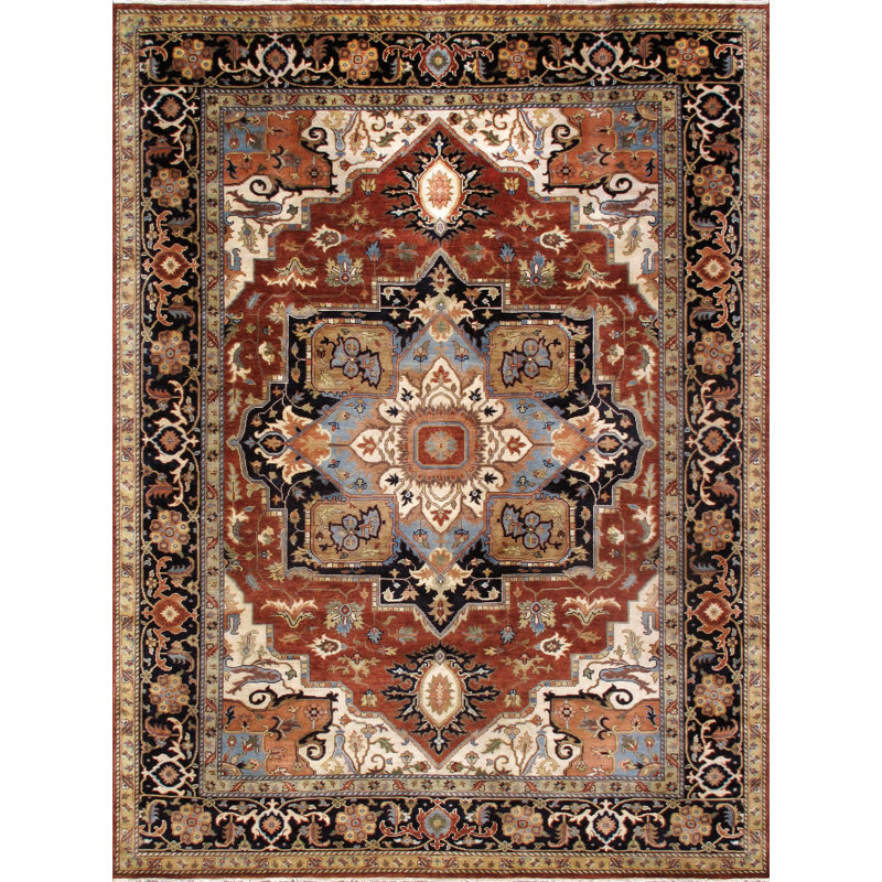 Hand Knotted Wool Oriental Indoor Rug, Rectangle 4' x 5'11"