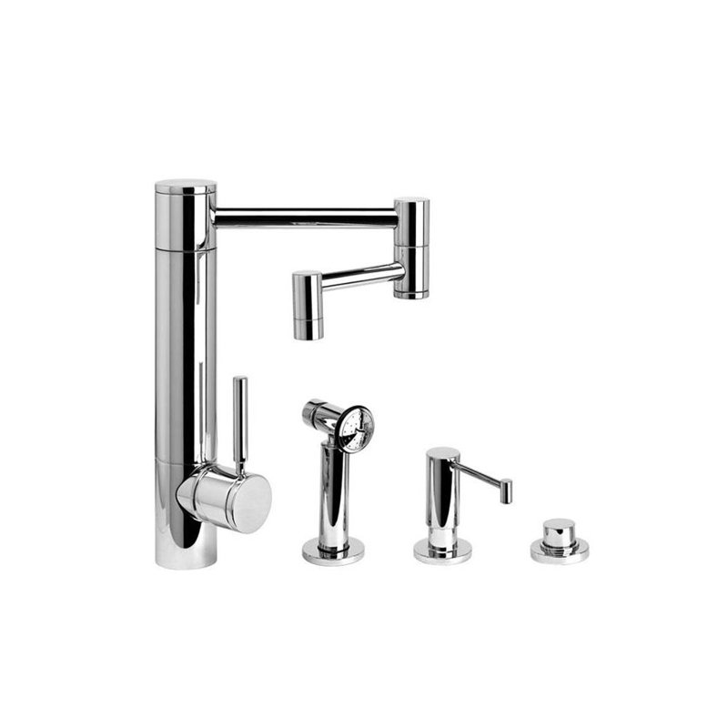 Hunley Kitchen Faucet - 12" Articulated Spout, Chrome