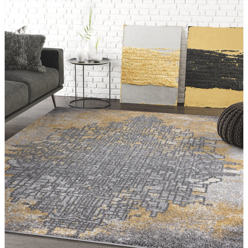 Genebern Abstract Indoor Rug, Rectangle 5'3" x 7'6"