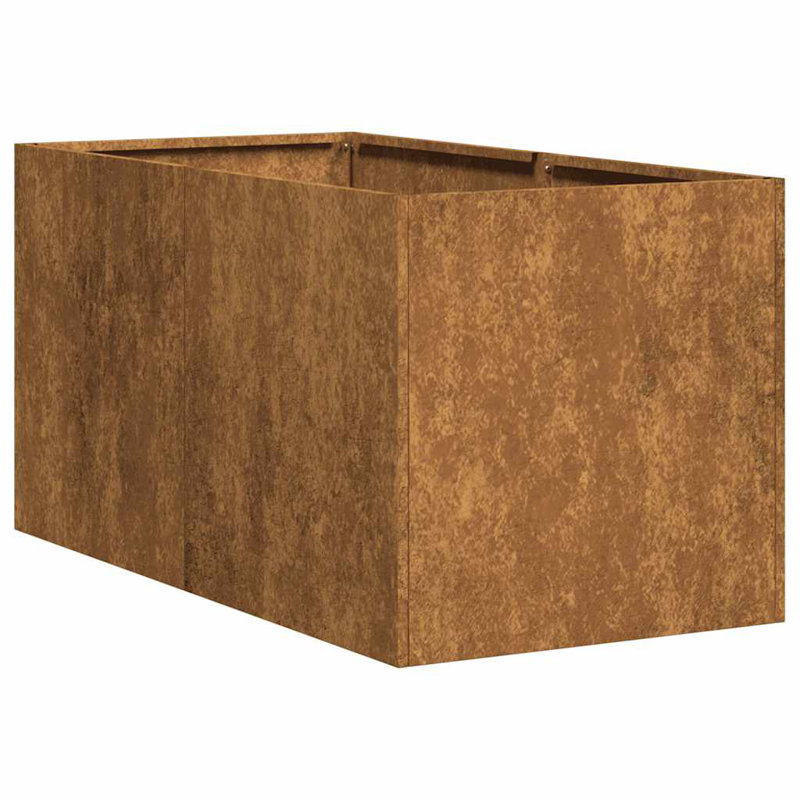 Metal Planter Box, Brown, 15.75" H x 15.75" W x 31.50" D