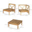 Danise 6 PCS Wood Frame Outdoor Patio Dining Set Cushions Coffee Table