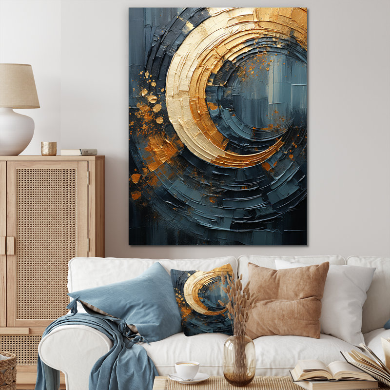 Impression sur toile Golden Twilight Spiral I - Abstract Spirals, H 20 po x l 12 po x P 1 po, Toile tendue