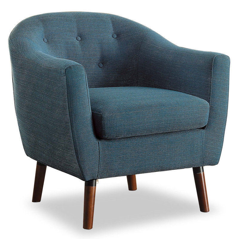 Bradyn Upholstered Barrel Chair, Blue