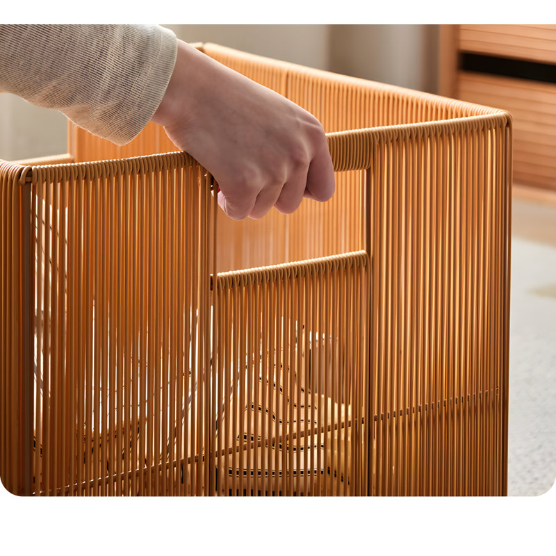Laundry Hamper For Bedroom, Woven Dirty Clothes Basket With Handles, Foldable Storage Bin For Bathroom, Home, Dorm, Eco-Friendly Design