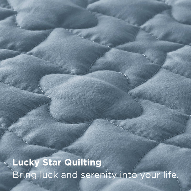 Bedsure Quilts - Lightweight Bedspreads with Lucky Star Quilting, Soft Quilt Bedding Set, King Quilt + 2 Shams, Citadel