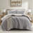 Cozy Cable Knit Chenille Bedding Set, Full/queen Size, Modern Gray Design