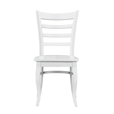 Of 2 White Wooden -Back Chairs, Casual Dining Room, 250Lbs Weight Limit, 17"W Seat Capacity Chairs With -Back, Wooden, Look, 20"W X 18"H