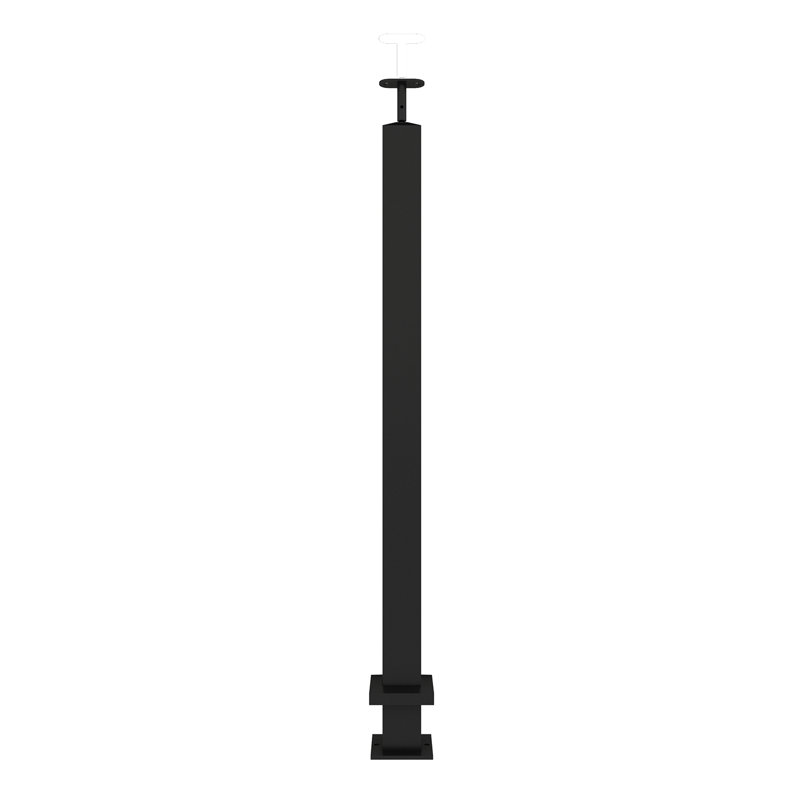 2 po x 34 1/2 po à 36 po Carré métal Newel, noir, Noir mat