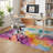 Abstract Pastel Cloud Rug - Modern Living Room Statement Piece 5' x 7' Area Rug