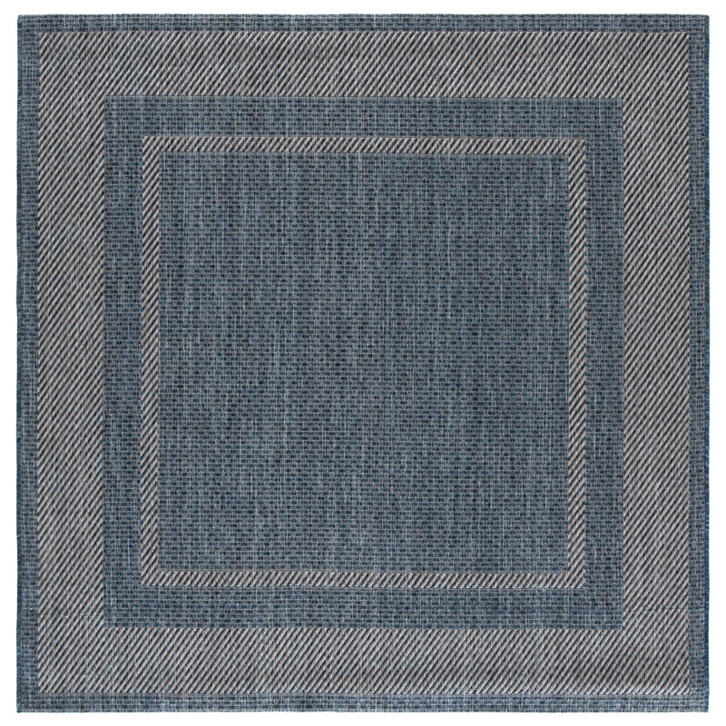 Courtyard Power Loom Performance No Pattern Indoor Rug, 6'-7" x 6'-7" Square