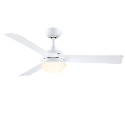 Barlow 52 inch Indoor/Outdoor Ceiling Fan with LED CCT Select Light Kit and Remote Control - Matte White with Matte White blades
