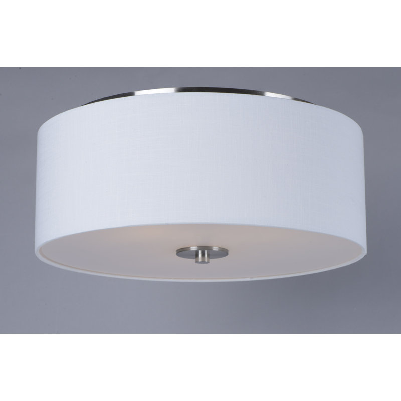 Lembrick Fabric Flush Mount, Satin Nickel
