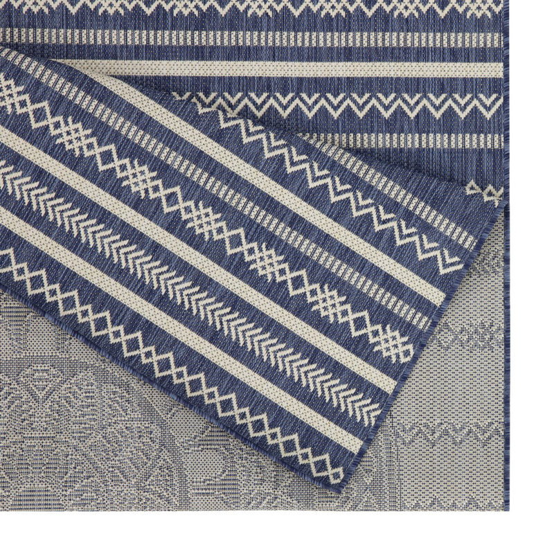 Tapis d'intérieur / extérieur bleu 3 po X 7 pi 3 po, Rectangle 5 pi 3 po x 7 pi 3 po