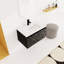 Meuble-lavabo noir avec lavabo en céramique - 30 po