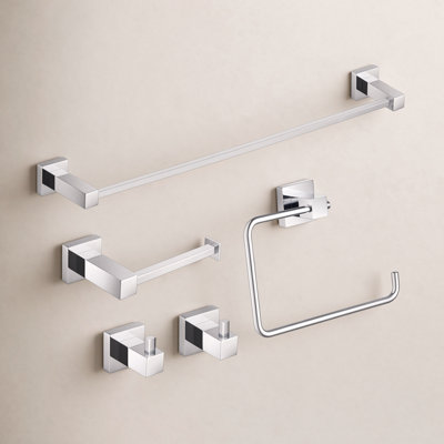 Cube 5 - Piece Bathroom Hardware Set