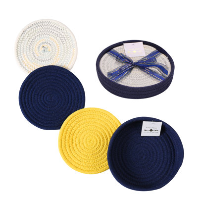 Cotton Round 3 Piece Trivet Set