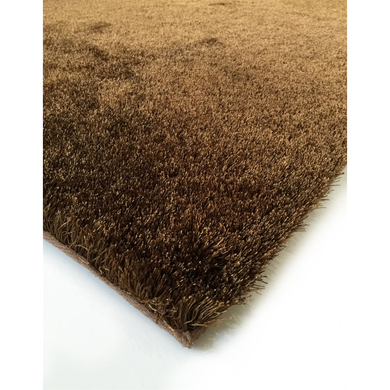 Tapis brun touffeté à la main Hargett, Rectangle 8 pi x 11 pi
