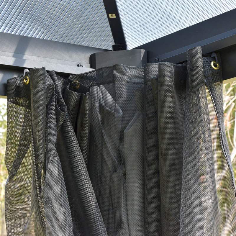 Auvent pour pavillon de jardin avec toit double en polycarbonate