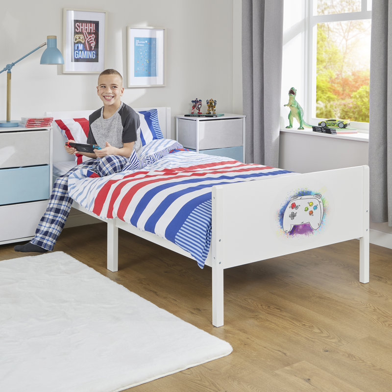 Kids White Single Bed – Gaming