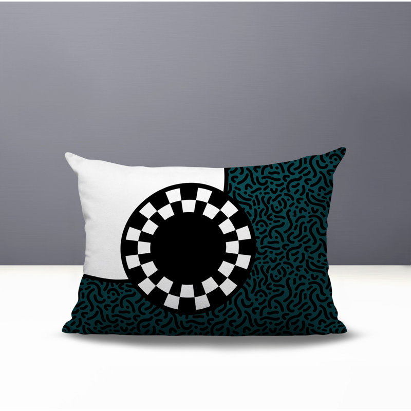 Coussin lombaire réversible Vibra Abstract, Rectangle H 18 po x l 25 po, Émeraude