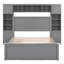 Lit double en bois avec armoire tout-en-un, tablette et prises, lit gigogne simple-794412964