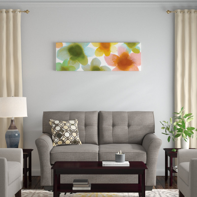 « floral fleuris vii », reproduction sur toile, H 12 po x l 36 po x P 1,5 po, Toile tendue