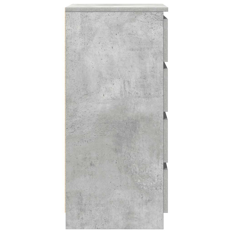 Sideboard With Drawers 37.5X35x99 Cm Engineered Wood, Concrete Grey
