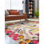  Tapis abstrait octogonal beige / rose / jaune-86624520