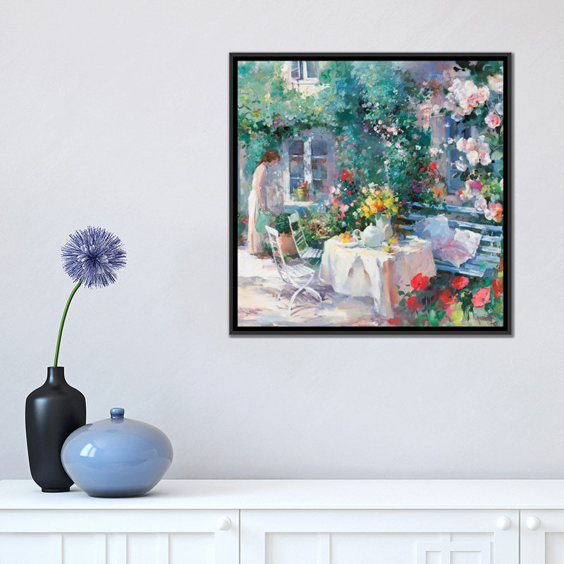 «Romantico Dos», reproduction sur toile, H 18 po x l 18 po x P 1,5 po, Toile avec cadre noir, Pas de tapis