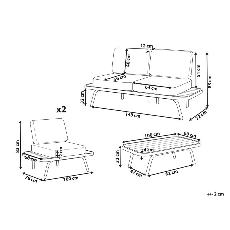 Bornschein Wicker 4 - Person Garden Lounge Set with Cushions