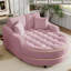 Méridienne de 55 po, revêtement en chenille rose, coussins amovibles pour un lit de style moderne, salon douillet et confortable