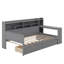 Lit de jour simple avec tablettes et tiroirs de rangement-736068679