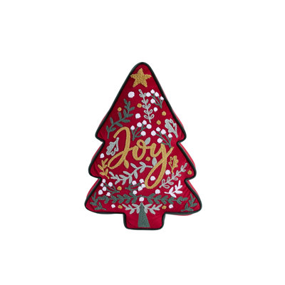 Christmas Tree 20" x 14" Embroidered Decorative Pillow