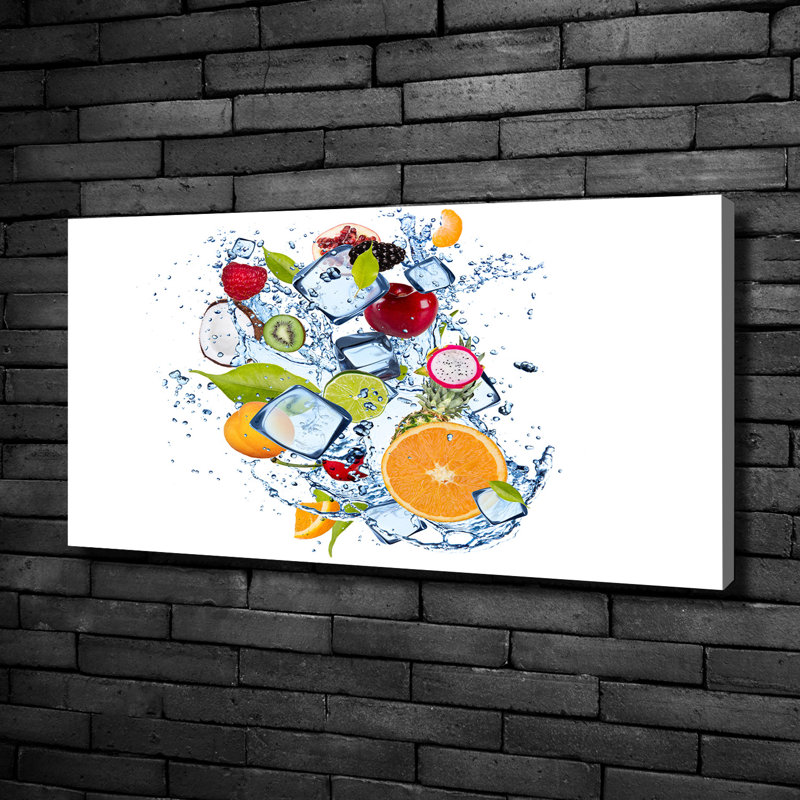 Fruit and ice 1 Piece Wall Art, 50cm H x 100cm W x 2cm D, Canvas