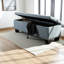Banc de rangement rembourré en polyester Ahrens au fini bleu clair, H 17,32 po x l 52,17 po x P 16,73 po-210987866-196630282