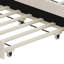 Lit plateforme tapissier en velours avec lit gigogne et tête de lit capitonnée à boutons ajustables, une solution confortable et peu encombrante
