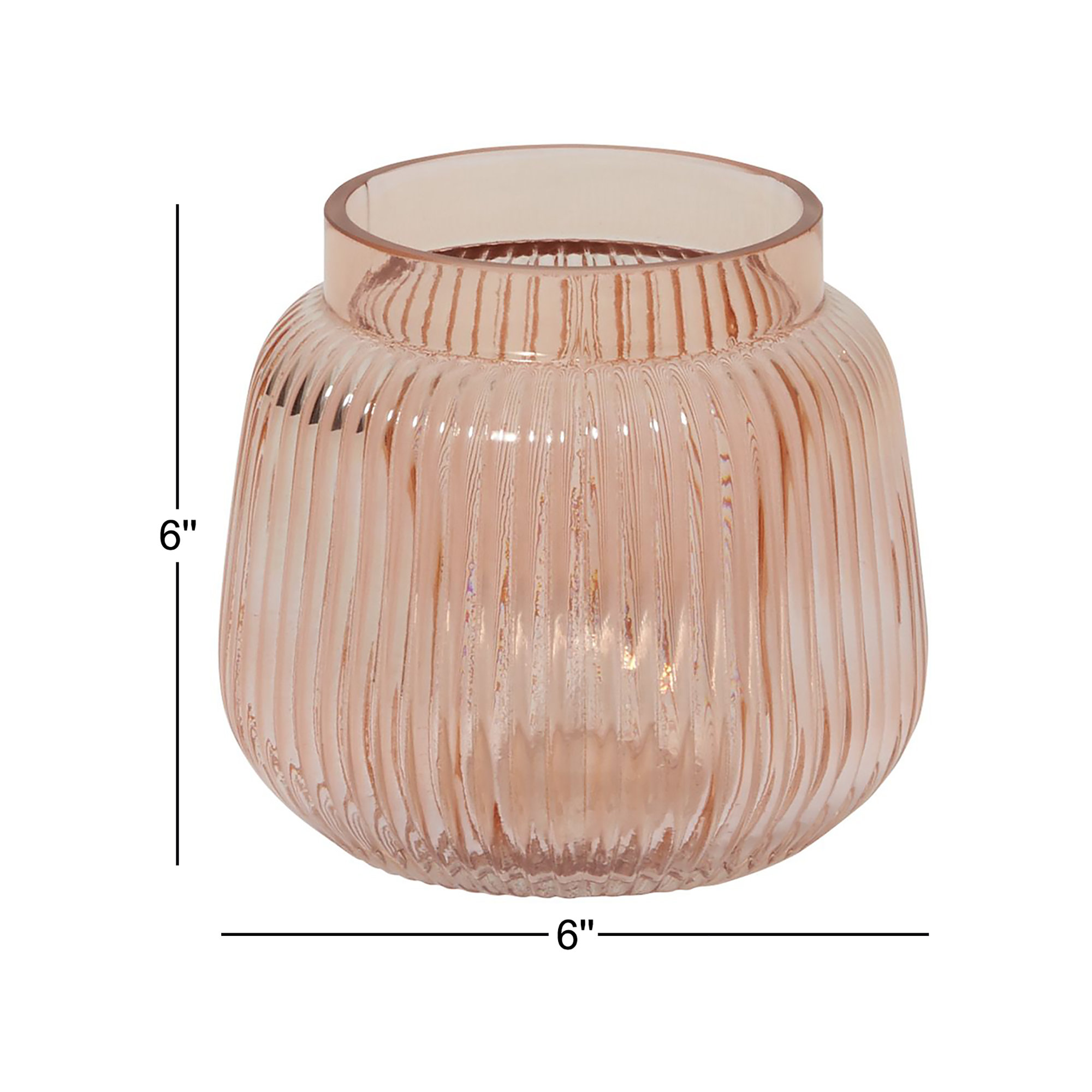 Brigida Handmade Glass Table Vase, 6" H x 6" W x 6" D
