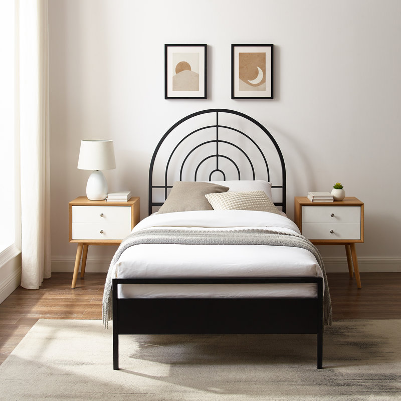 Yosma Metal Arch Twin Platform Bed, Black