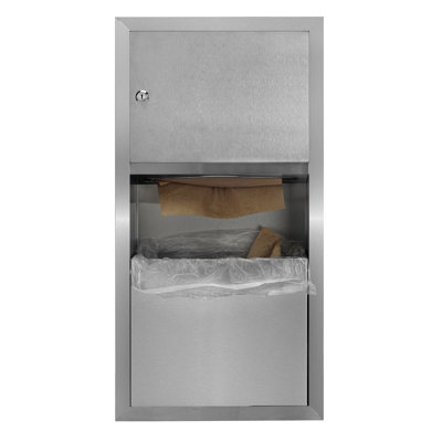 Recessed Paper Towel Dispenser with Waste Receptacle