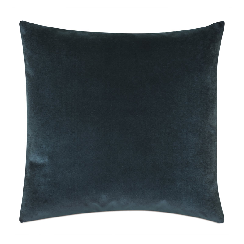 Velvet Square Pillow Cover & Insert, Plush Ocean, Feather