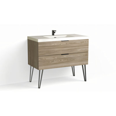 Avila 42" W Freestanding Single Bathroom Vanity with Dawson Leg