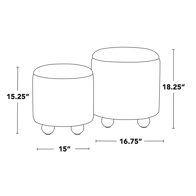 Hackler Saavon Nesting Ottoman Set, Beige
