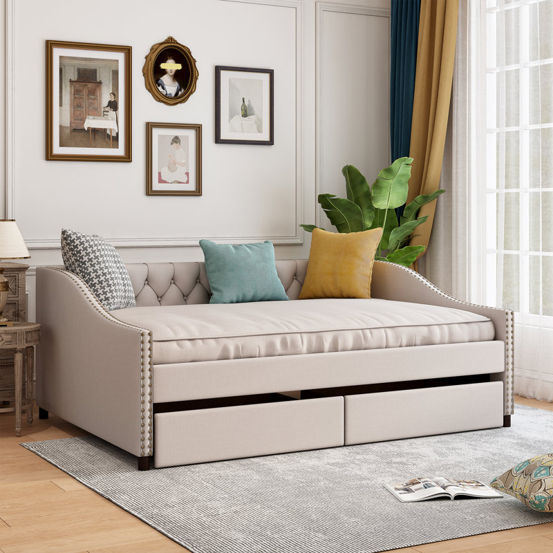 Lit de jour double, Beige