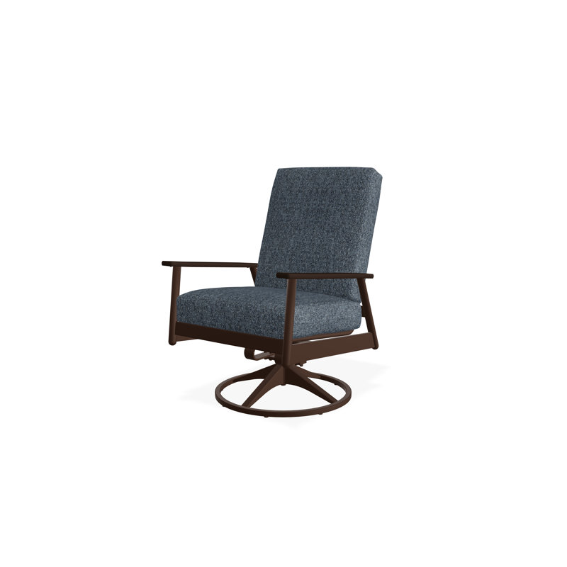 Chaise berçante pivotante Welles, Kona, Restaurez l'indigo