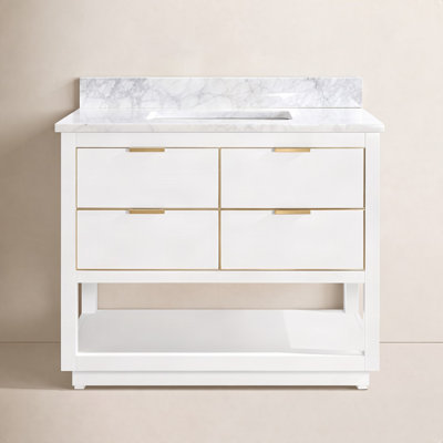 Allie 42" Single Bathroom Vanity with Carrara Marble Top