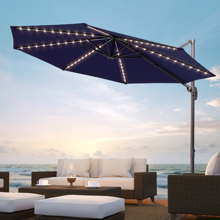 Arlmont u0026 Co. Destinnie 120'' Lighted Cantilever Umbrella u0026 Reviews -  Wayfair Canada