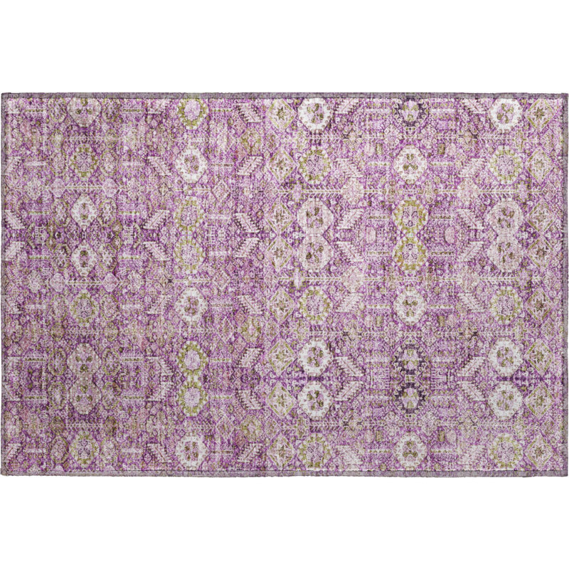 Premium Machine Washable Cerrito AMF574 Lavender Rug, Rectangle 1'8" x 2'6"